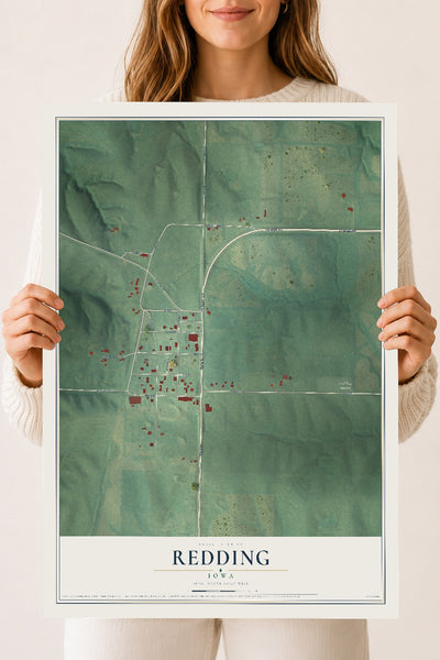 Map of Redding, Iowa, 18 x 24 inch unframed archival matte print