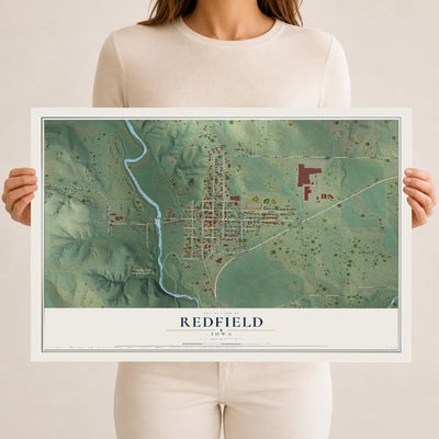 Map of Redfield, Iowa, 12 x 18 inch unframed archival matte print