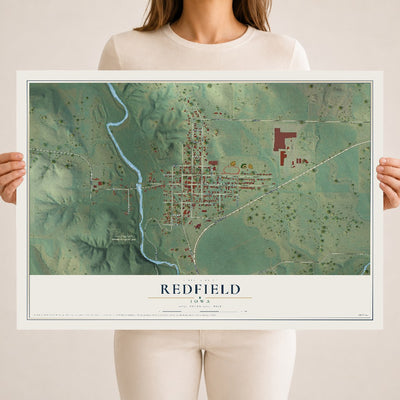 Map of Redfield, Iowa, 18 x 24 inch unframed archival matte print