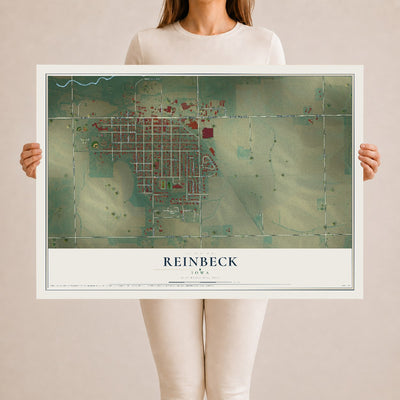 Map of Reinbeck, Iowa, 24 x 36 inch unframed archival matte print