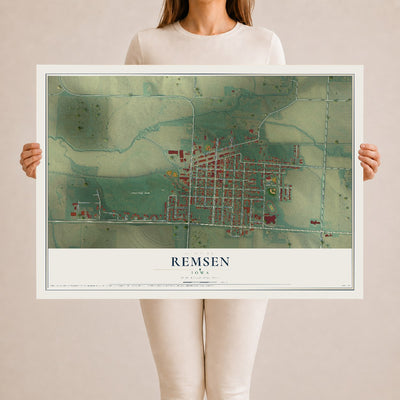Map of Remsen, Iowa, 24 x 36 inch unframed archival matte print