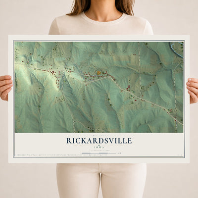 Map of Rickardsville, Iowa, 18 x 24 inch unframed archival matte print