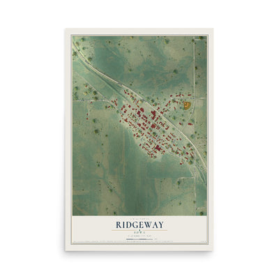 Map of Ridgeway, Iowa, 12 x 18 inch unframed archival matte print