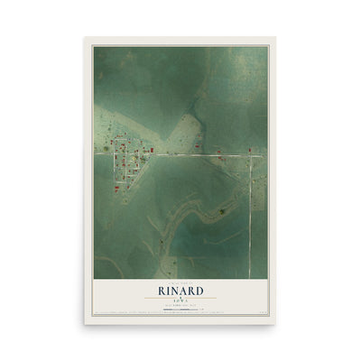 Map of Rinard, Iowa, 12 x 18 inch unframed archival matte print