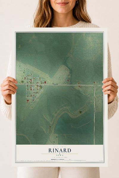 Map of Rinard, Iowa, 18 x 24 inch unframed archival matte print