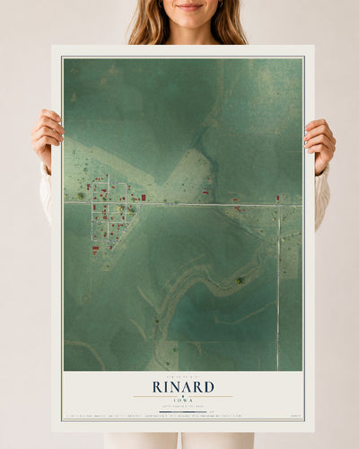 Map of Rinard, Iowa, 24 x 36 inch unframed archival matte print