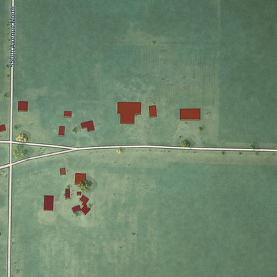 Second close-up of the map of Ringsted, Iowa print showing more streets and buildings