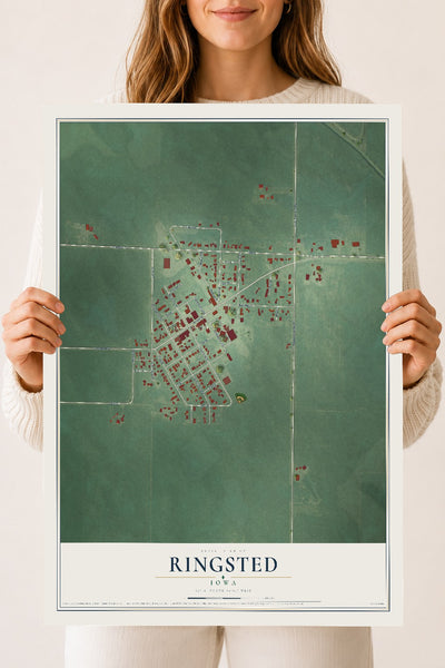 Map of Ringsted, Iowa, 18 x 24 inch unframed archival matte print