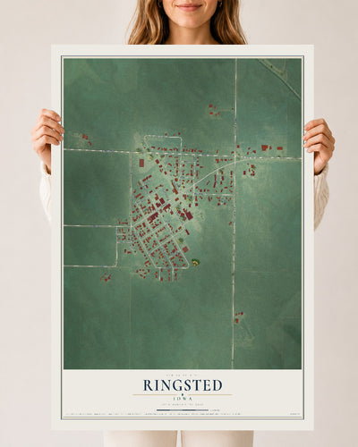 Map of Ringsted, Iowa, 24 x 36 inch unframed archival matte print