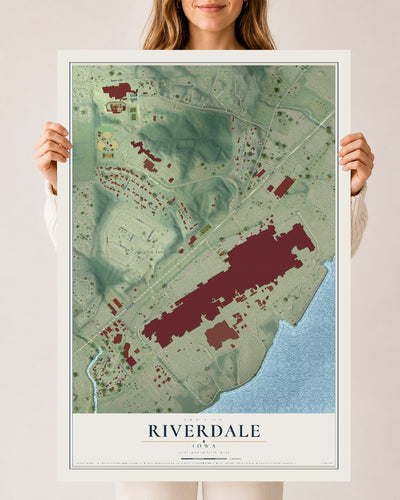 Map of Riverdale, Iowa, 24 x 36 inch unframed archival matte print