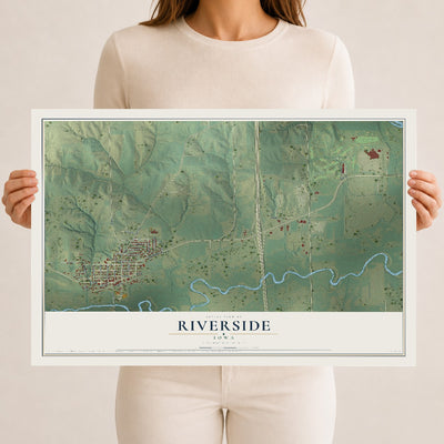 Map of Riverside, Iowa, 12 x 18 inch unframed archival matte print