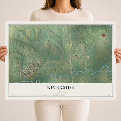 Map of Riverside, Iowa, 18 x 24 inch unframed archival matte print