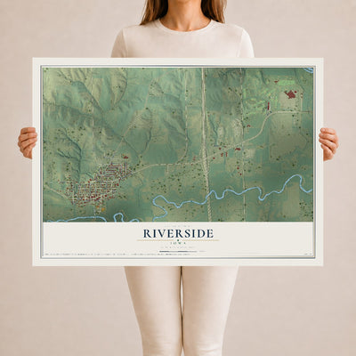 Map of Riverside, Iowa, 24 x 36 inch unframed archival matte print