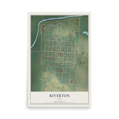 Map of Riverton, Iowa, 12 x 18 inch unframed archival matte print