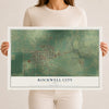 Map of Rockwell City, Iowa, 12 x 18 inch unframed archival matte print