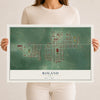 Map of Roland, Iowa, 12 x 18 inch unframed archival matte print
