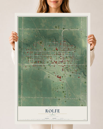 Map of Rolfe, Iowa, 24 x 36 inch unframed archival matte print