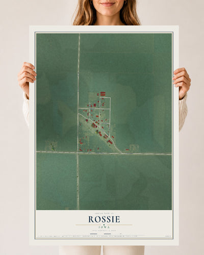 Map of Rossie, Iowa, 24 x 36 inch unframed archival matte print