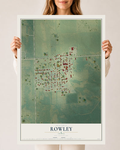 Map of Rowley, Iowa, 24 x 36 inch unframed archival matte print
