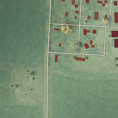 Second close-up of the map of Royal, Iowa print showing more streets and buildings