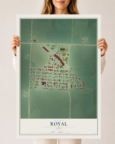 Map of Royal, Iowa, 24 x 36 inch unframed archival matte print