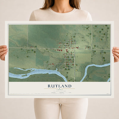 Map of Rutland, Iowa, 18 x 24 inch unframed archival matte print