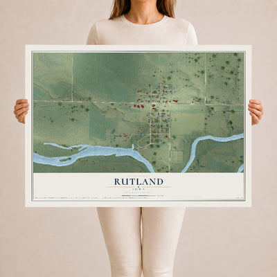 Map of Rutland, Iowa, 24 x 36 inch unframed archival matte print