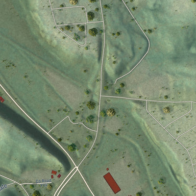 Close-up of the map of Sageville, Iowa print showing street and building detail