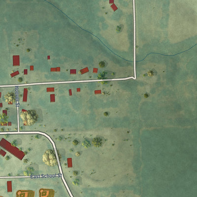 Second close-up of the map of Salem, Iowa print showing more streets and buildings
