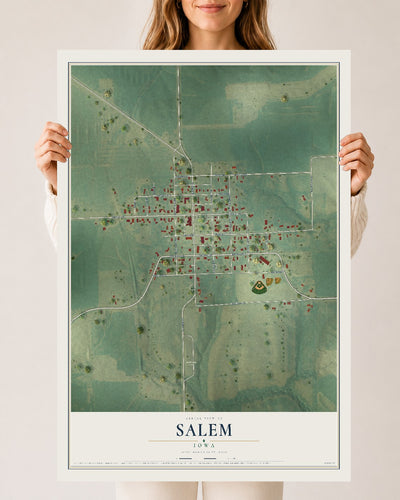 Map of Salem, Iowa, 24 x 36 inch unframed archival matte print