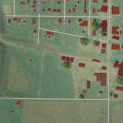 Second close-up of the map of Scranton, Iowa print showing more streets and buildings