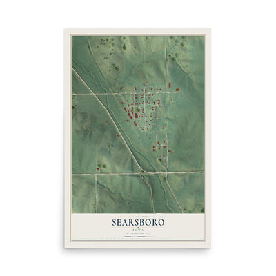 Map of Searsboro, Iowa, 12 x 18 inch unframed archival matte print