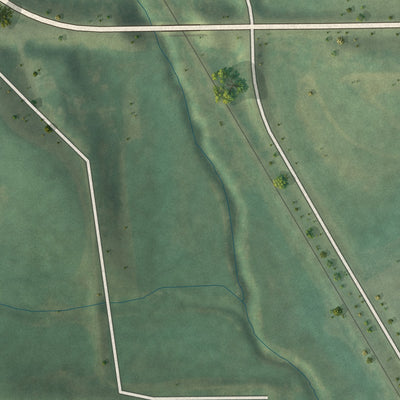 Second close-up of the map of Searsboro, Iowa print showing more streets and buildings