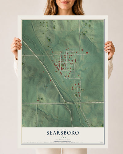 Map of Searsboro, Iowa, 24 x 36 inch unframed archival matte print
