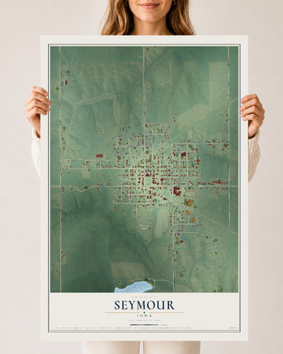 Map of Seymour, Iowa, 24 x 36 inch unframed archival matte print