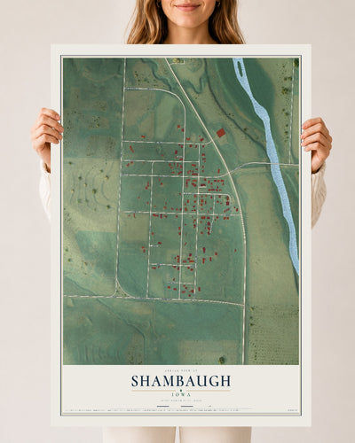 Map of Shambaugh, Iowa, 24 x 36 inch unframed archival matte print