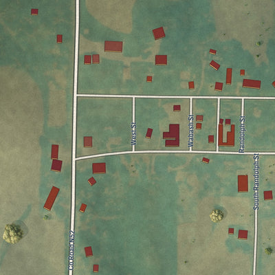 Close-up of the map of Sharpsburg, Iowa print showing street and building detail