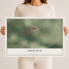 Map of Sheffield, Iowa, 12 x 18 inch unframed archival matte print