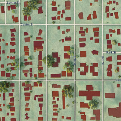 Close-up of the map of Sherman Hill, Iowa print showing street and building detail