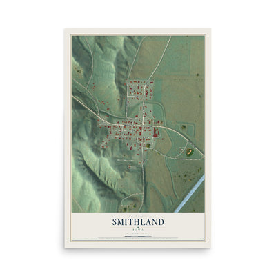 Map of Smithland, Iowa, 12 x 18 inch unframed archival matte print