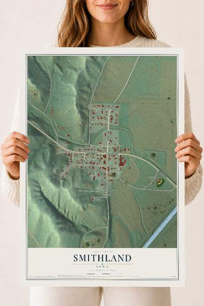Map of Smithland, Iowa, 18 x 24 inch unframed archival matte print