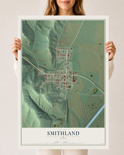Map of Smithland, Iowa, 24 x 36 inch unframed archival matte print