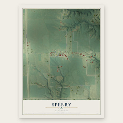 Sperry, Iowa map print, the full design