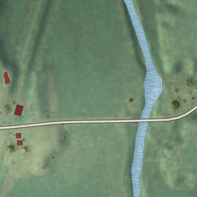Second close-up of the map of Spragueville, Iowa print showing more streets and buildings