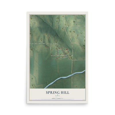 Map of Spring Hill, Iowa, 12 x 18 inch unframed archival matte print
