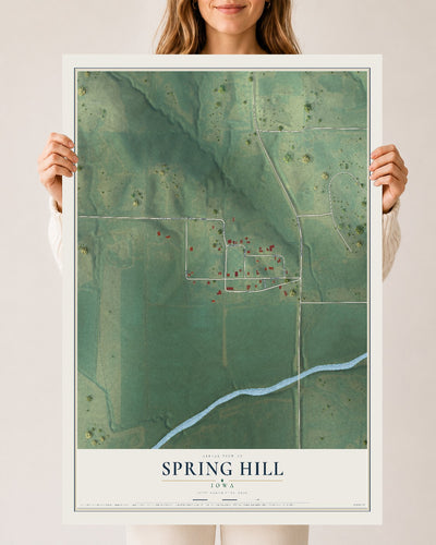Map of Spring Hill, Iowa, 24 x 36 inch unframed archival matte print