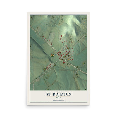 Map of St. Donatus, Iowa, 12 x 18 inch unframed archival matte print
