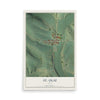 Map of St. Olaf, Iowa, 12 x 18 inch unframed archival matte print
