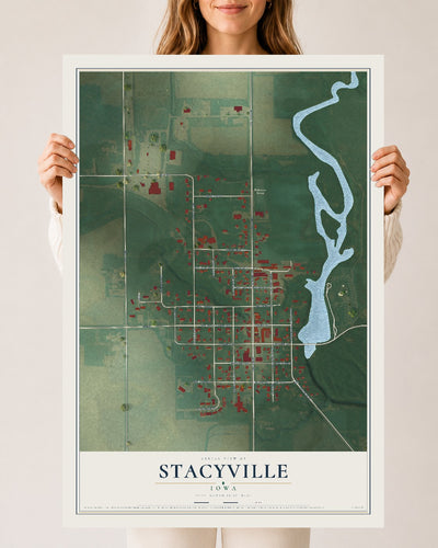 Map of Stacyville, Iowa, 24 x 36 inch unframed archival matte print
