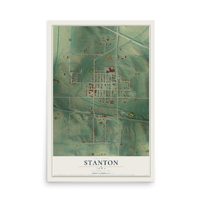 Map of Stanton, Iowa, 12 x 18 inch unframed archival matte print